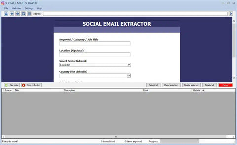 Social Email Extractor